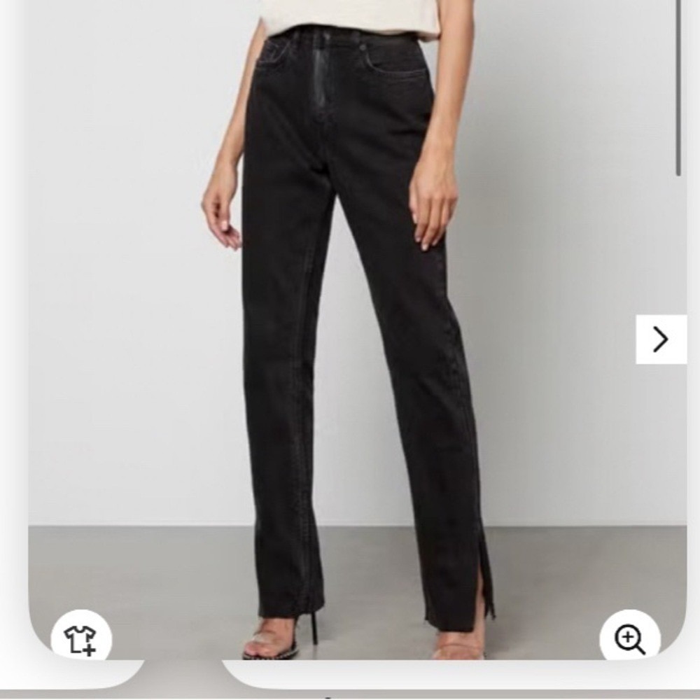 NWT Ksubi x PE Nation Melrose Jean straight leg High Waisted Slim Black size 24